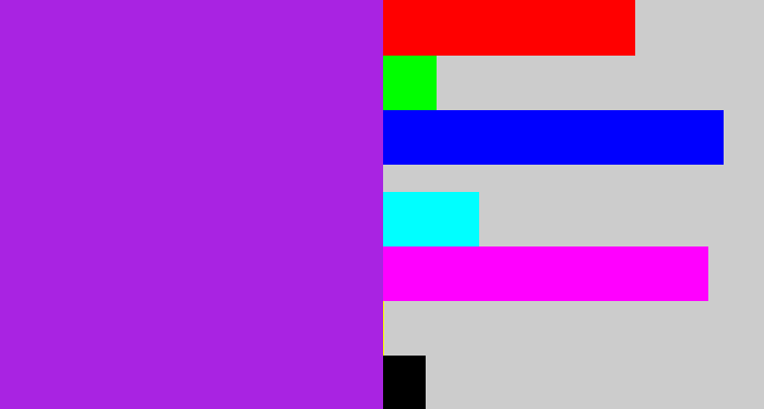 Hex color #a923e2 - violet