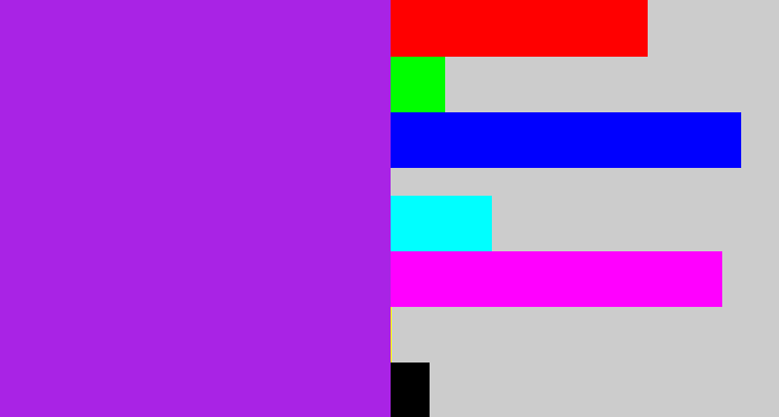 Hex color #a923e5 - electric purple