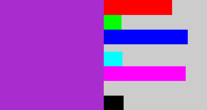 Hex color #a92cce - barney