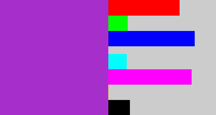 Hex color #a92fcc - barney