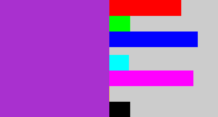 Hex color #a930cf - barney