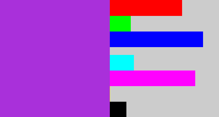 Hex color #a930da - lightish purple