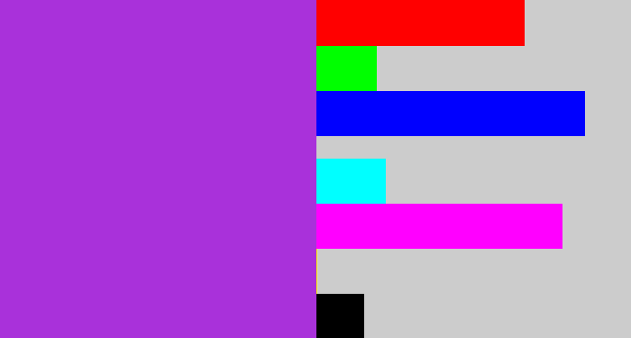 Hex color #a931da - lightish purple