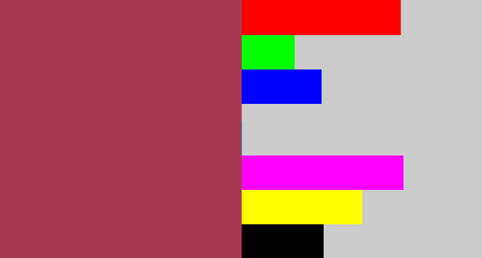 Hex color #a93854 - light burgundy
