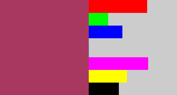 Hex color #a93861 - light burgundy