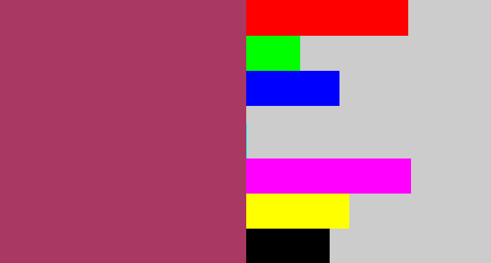 Hex color #a93862 - light burgundy