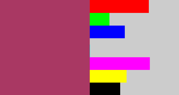 Hex color #a93863 - light burgundy