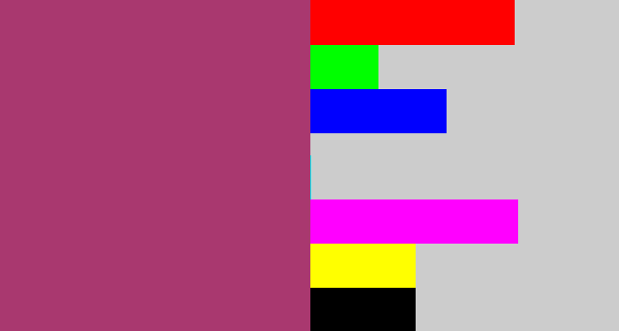 Hex color #a9386f - light burgundy