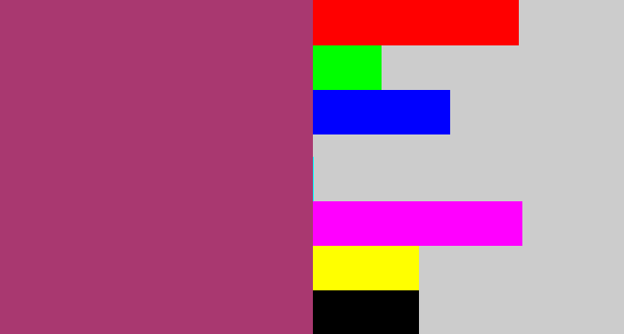 Hex color #a93870 - light burgundy