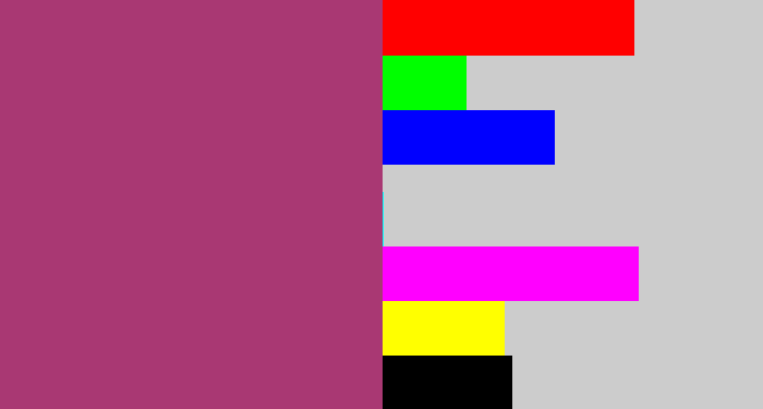 Hex color #a93873 - light burgundy