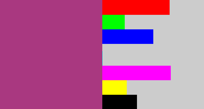 Hex color #a93880 - warm purple