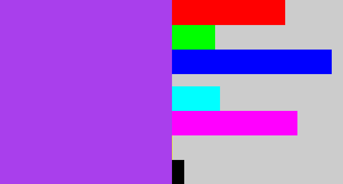 Hex color #a93fec - lightish purple