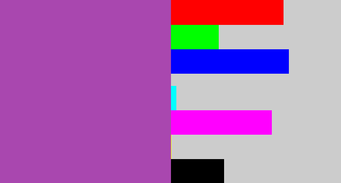 Hex color #a947af - ugly purple