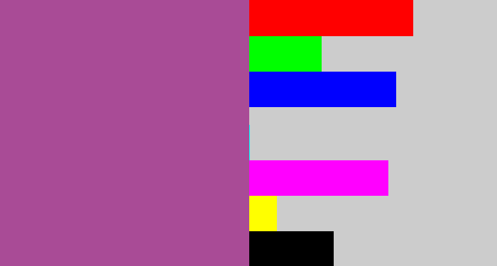 Hex color #a94b96 - ugly purple