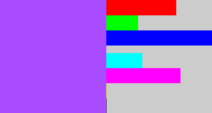 Hex color #a94cff - lighter purple