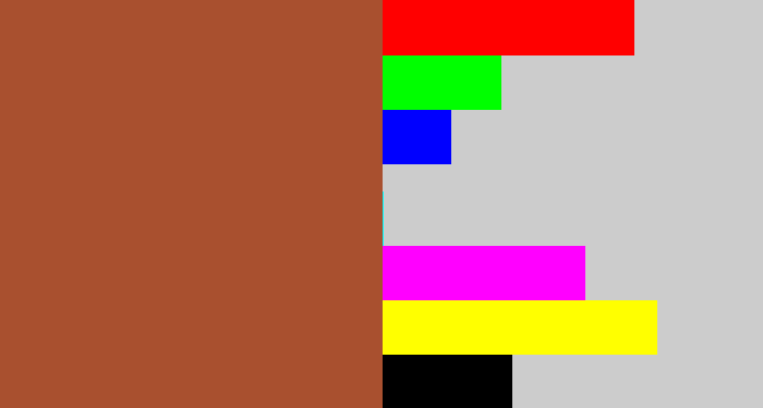 Hex color #a9502f - sienna