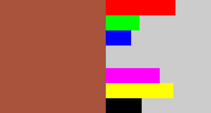 Hex color #a9523c - earth