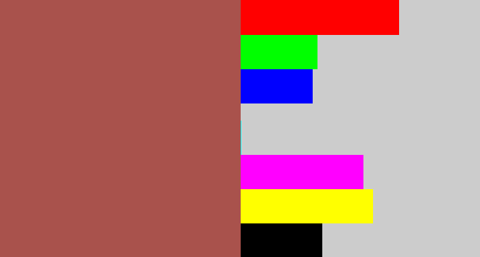 Hex color #a9524c - light maroon