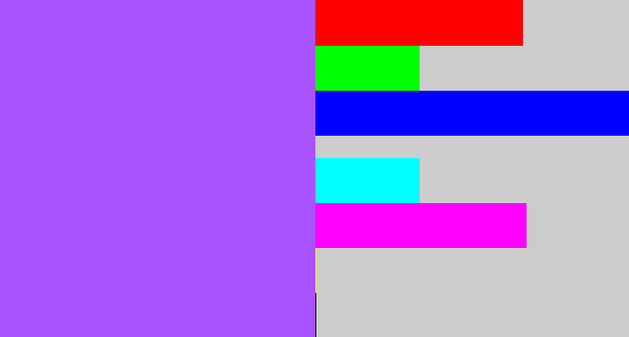 Hex color #a953fe - lighter purple