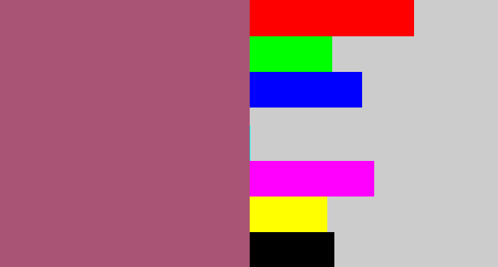Hex color #a95474 - light plum