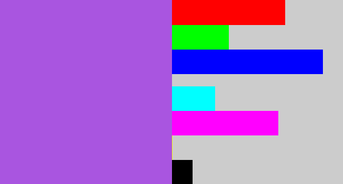 Hex color #a955e0 - lightish purple