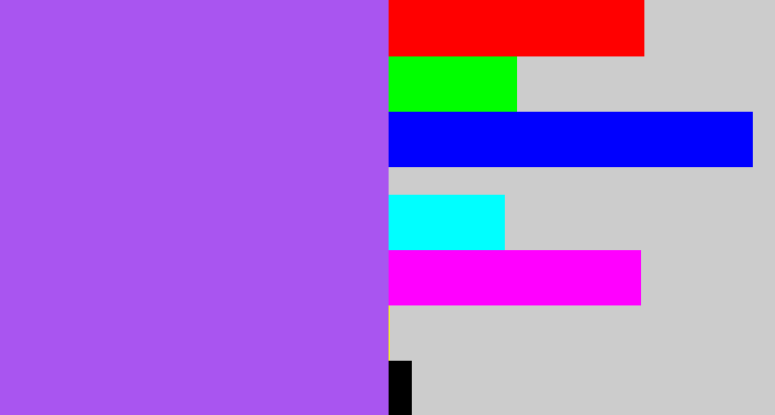 Hex color #a955f0 - lighter purple