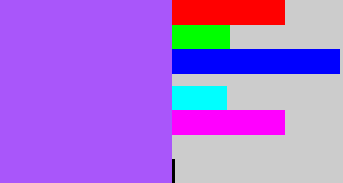Hex color #a956fa - lighter purple