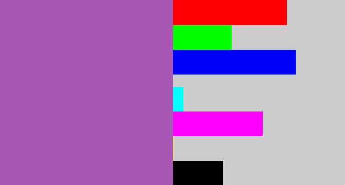 Hex color #a957b4 - amethyst