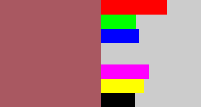Hex color #a95861 - light maroon