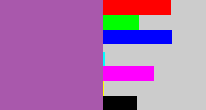 Hex color #a958ac - soft purple