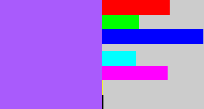 Hex color #a95bfc - lighter purple