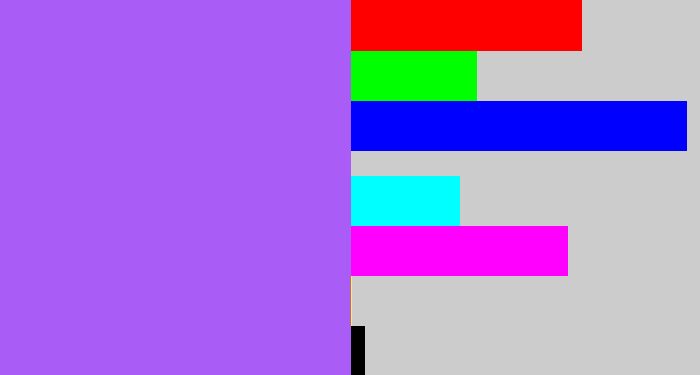 Hex color #a95df6 - lighter purple