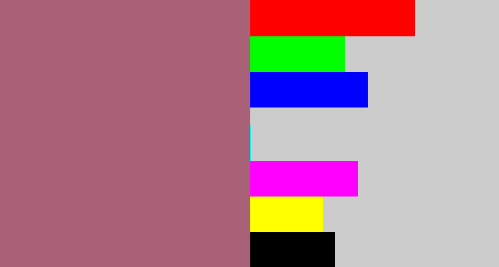 Hex color #a96178 - mauve