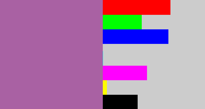 Hex color #a961a3 - dark lilac