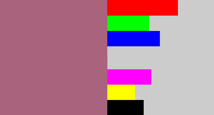 Hex color #a9637d - mauve