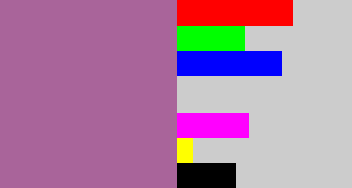 Hex color #a9649a - dark lilac