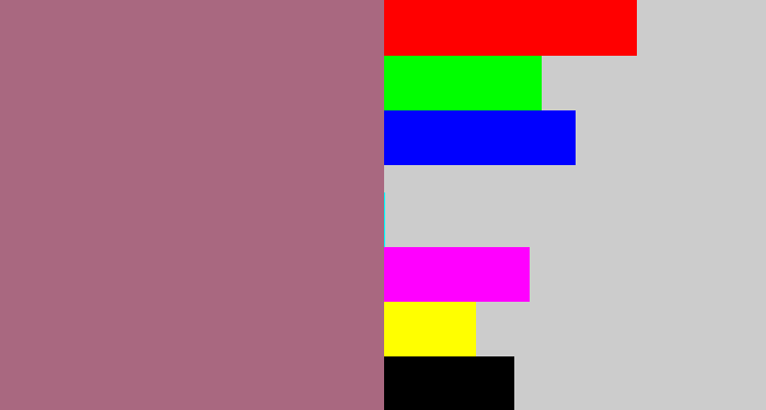 Hex color #a96880 - mauve