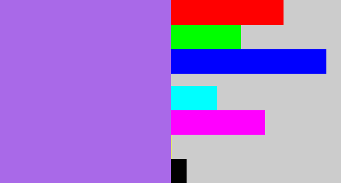 Hex color #a969e8 - light urple