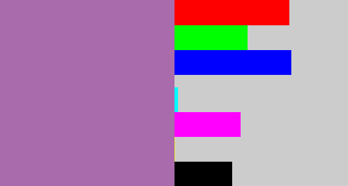 Hex color #a96bac - soft purple