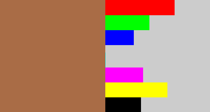 Hex color #a96c46 - earth