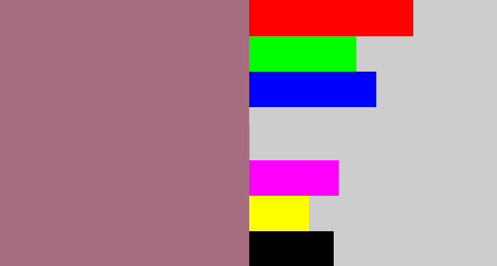 Hex color #a96d81 - mauve