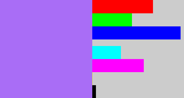 Hex color #a96df6 - light urple
