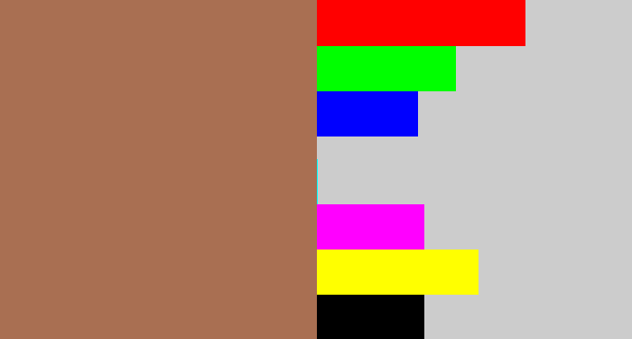 Hex color #a96f52 - mocha
