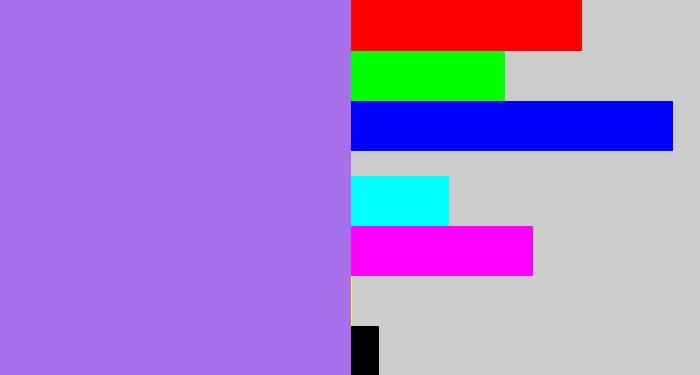 Hex color #a970eb - light urple