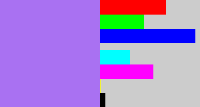 Hex color #a971f2 - light urple