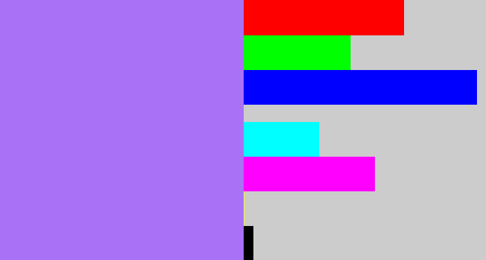 Hex color #a971f5 - light urple