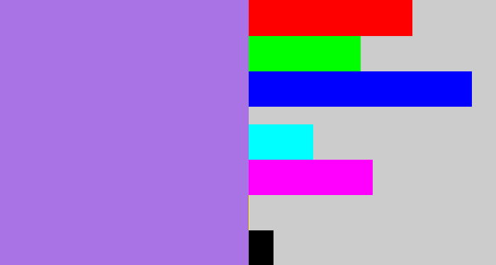 Hex color #a973e5 - light urple