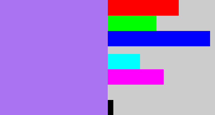 Hex color #a973f1 - light urple
