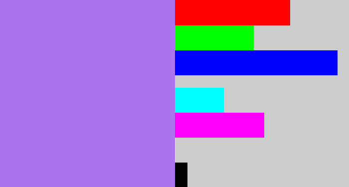Hex color #a974ec - light urple