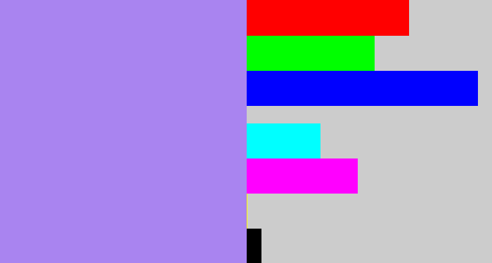 Hex color #a984f0 - light urple